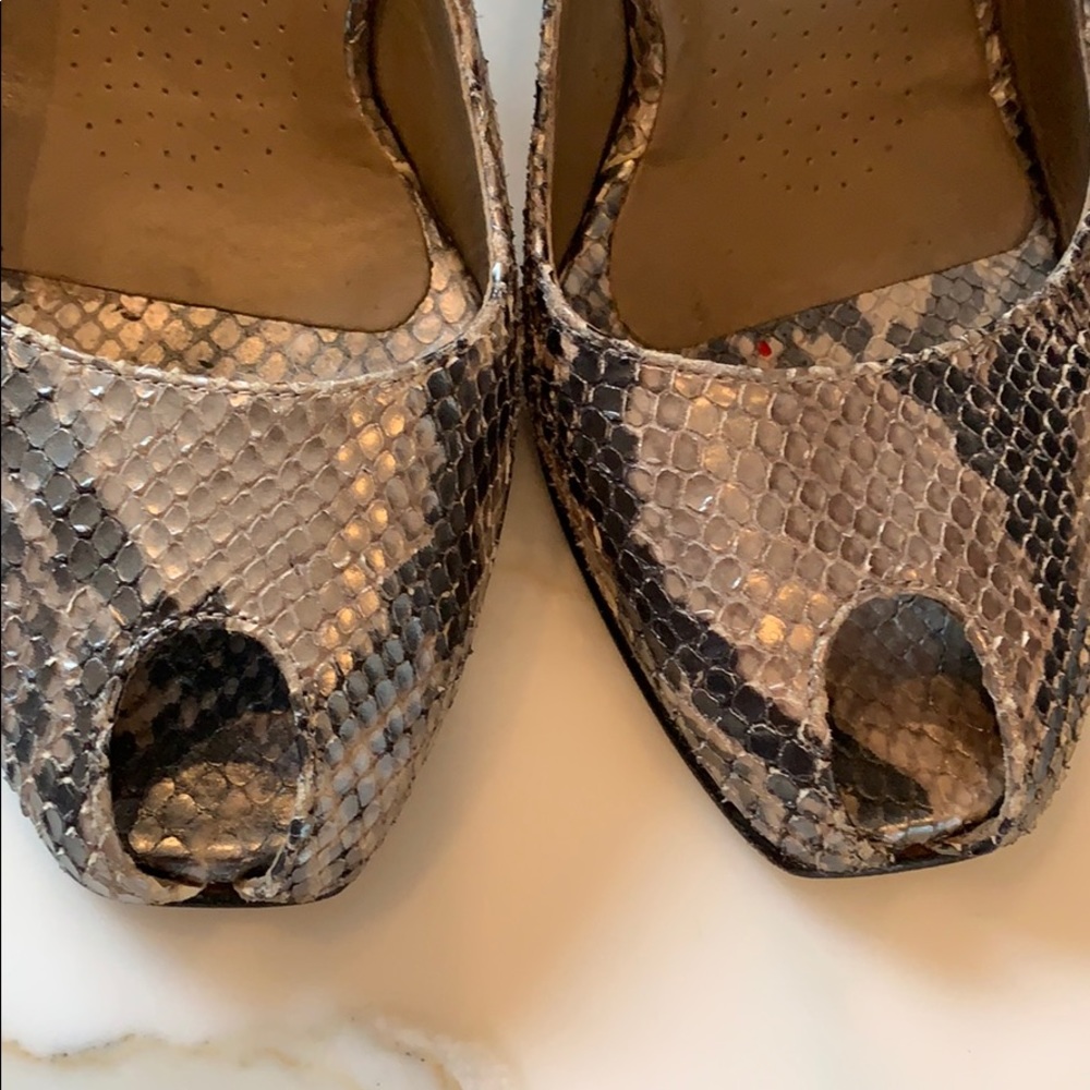 Anyi Lu Silver Python Peep Toe - image 2